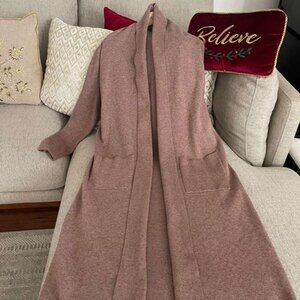 MAX SPORT NEW $268 Sand Beige Long Sleeve Open Front knit Cardigan S